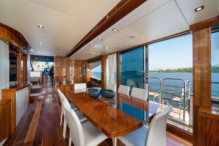 OASIS interior dining area, yacht charter French Riviera