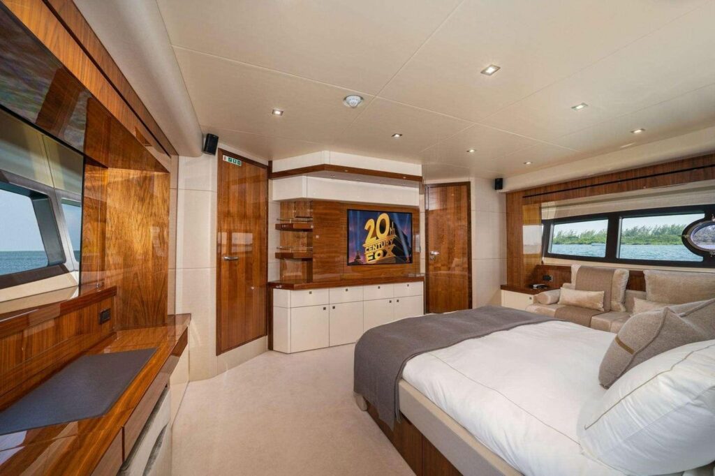 OASIS stateroom seating area, yacht charter Saint Tropez