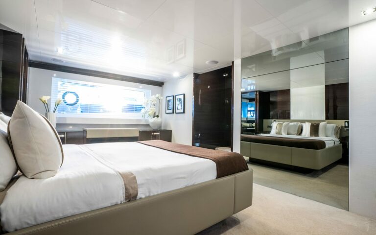 OMNIA master suite with walk in wardrobe, yacht charter Monaco