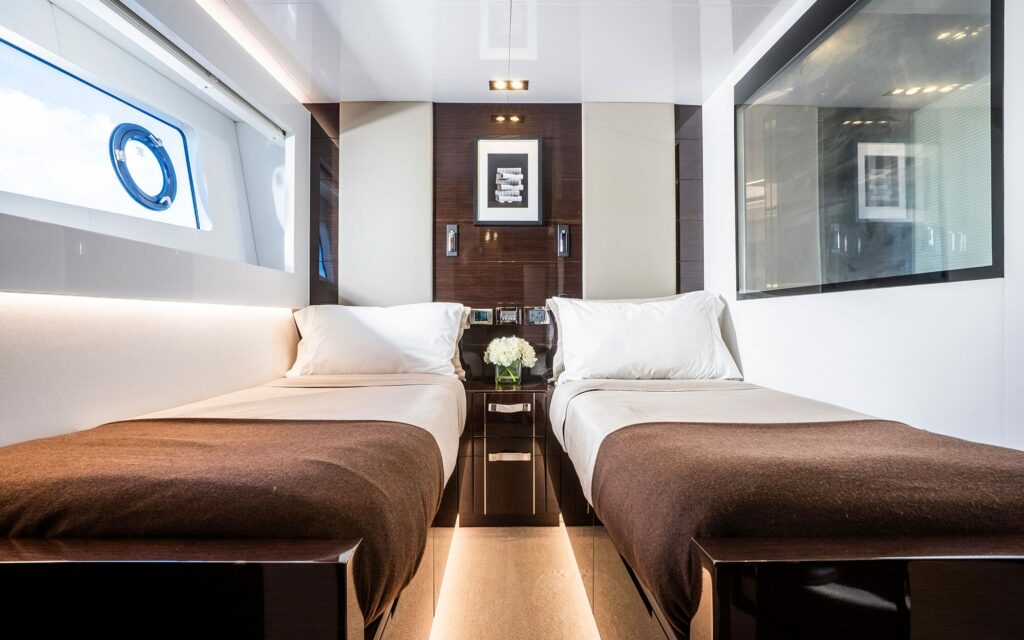 OMNIA twin guest cabin, yacht charter Saint Tropez