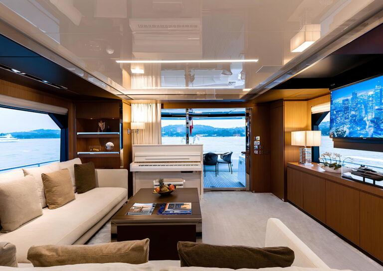 RAPH SEVEN II — main salon interior, charter Cote d Azur