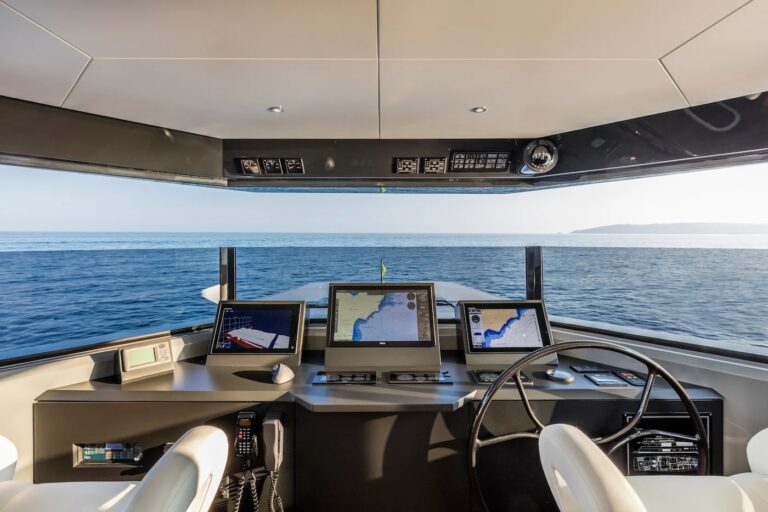 SEA CORAL II — helm console and bridge controls, charter Cote d Azur