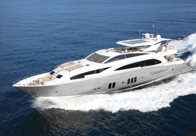ASCENSION — aerial view of the 37m Couach underway, charter Côte d'Azur